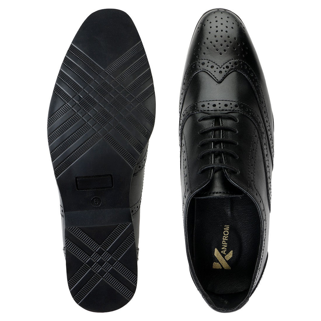 Brogue Formal Genuine Leather Black Shoes For Men