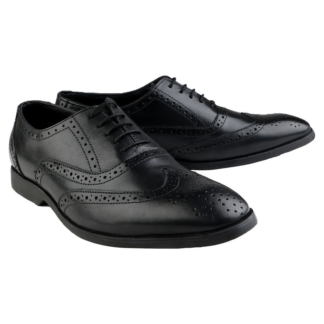Brogue Formal Genuine Leather Black Shoes For Men
