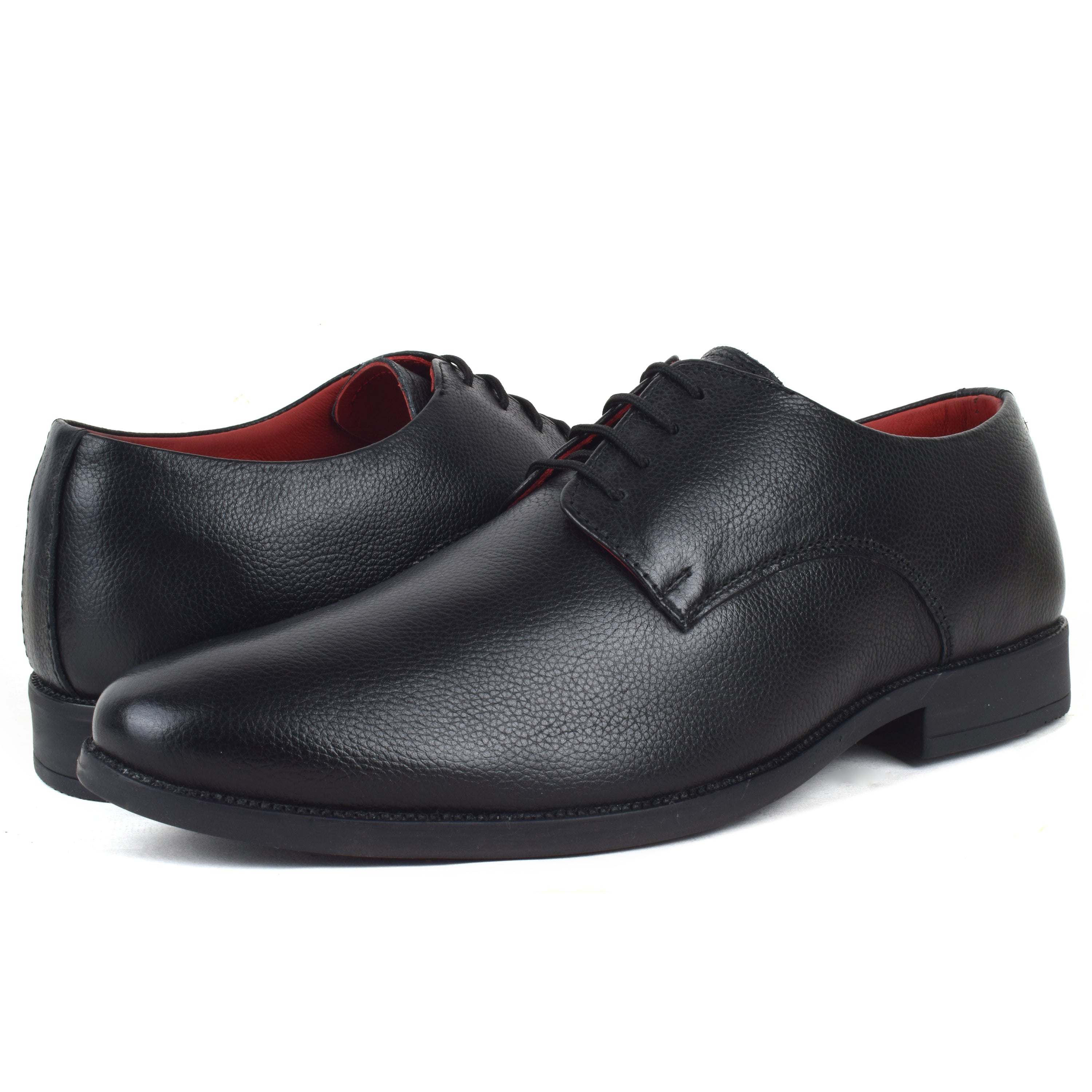 Formal Black Shoes for Men- Round Toe Leather Formal AARON DERBY