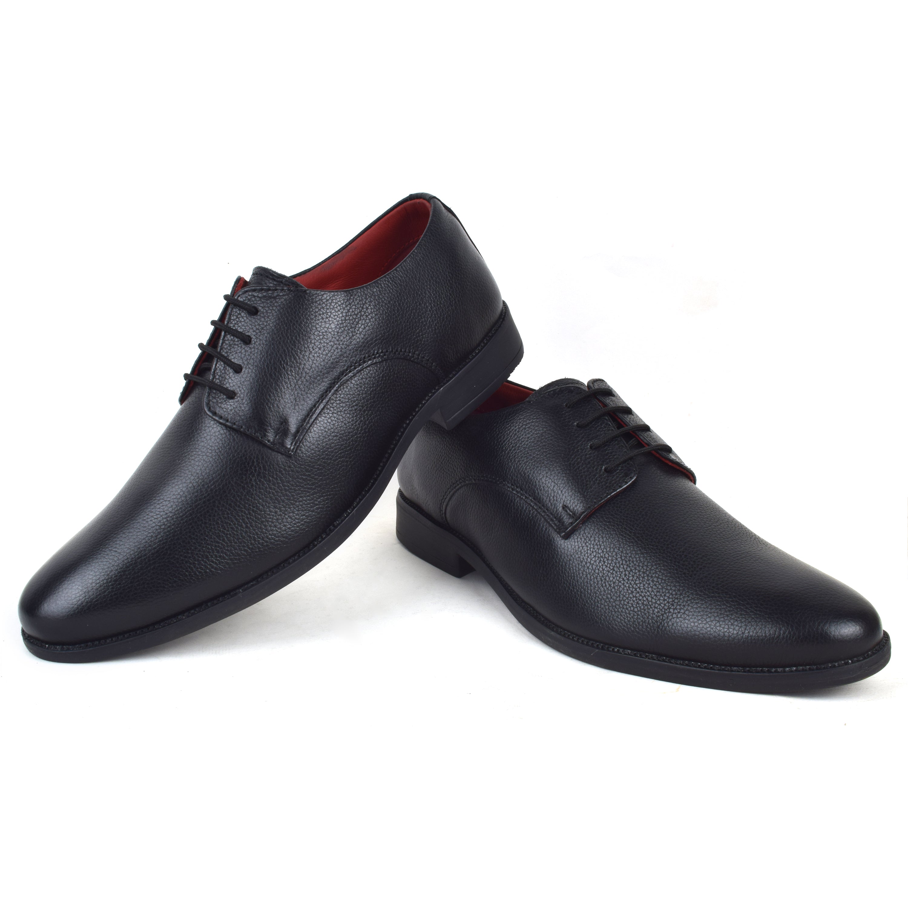 Formal Black Shoes for Men- Round Toe Leather Formal AARON DERBY