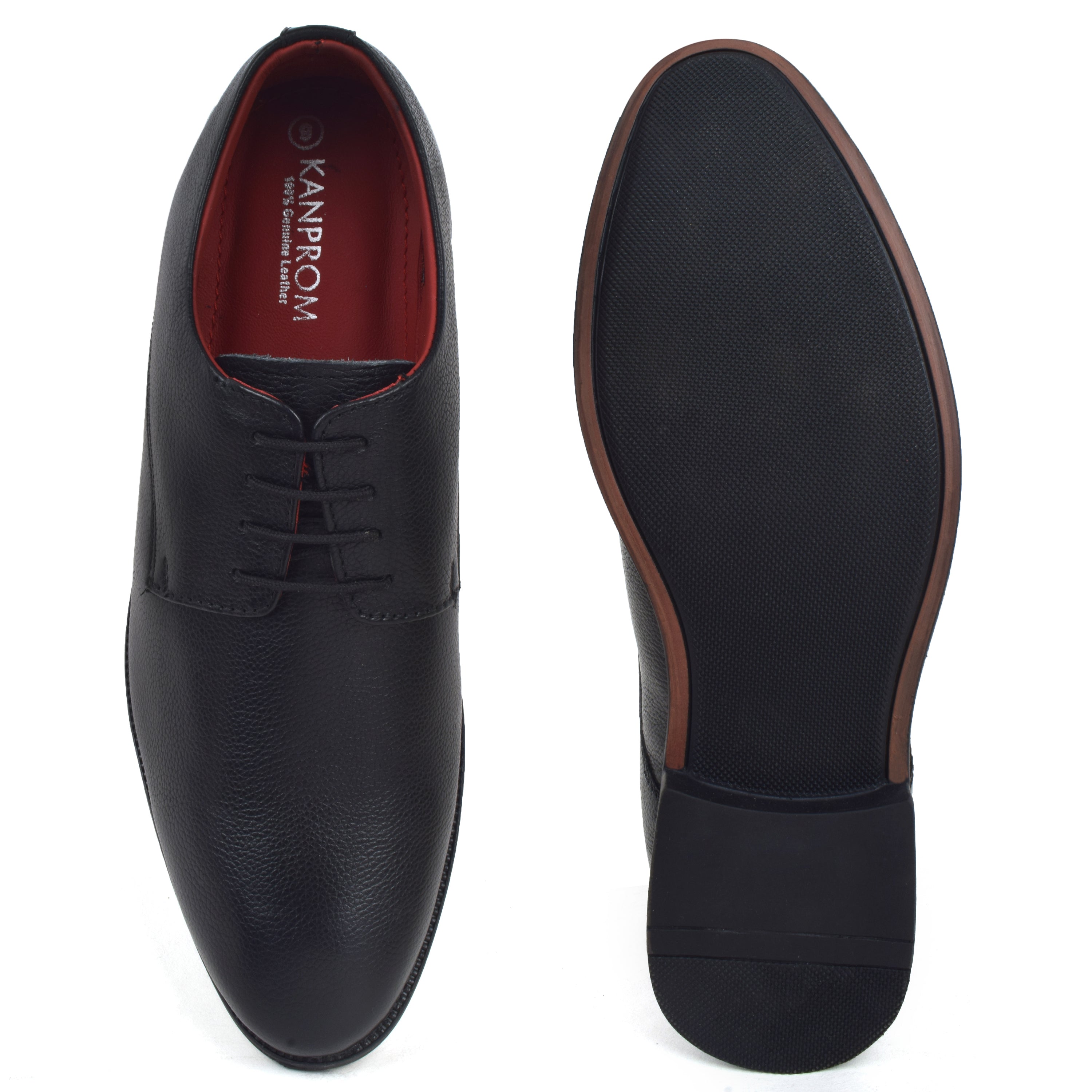 Formal Black Shoes for Men- Round Toe Leather Formal AARON DERBY