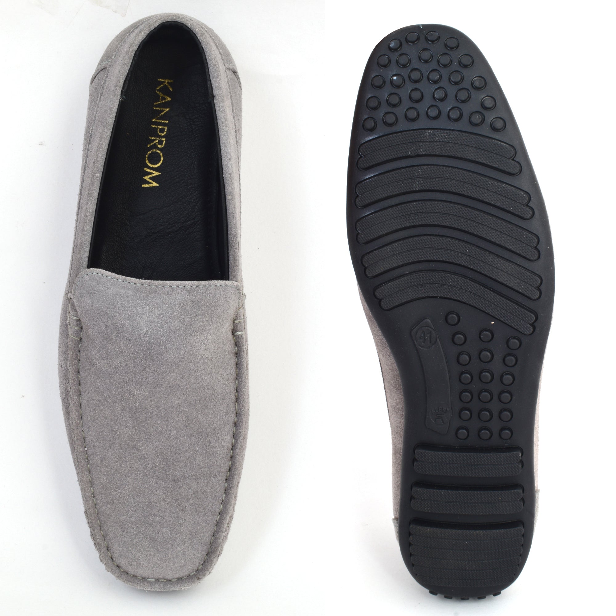 Loafer Suede Leather Grey Slip on Shoes