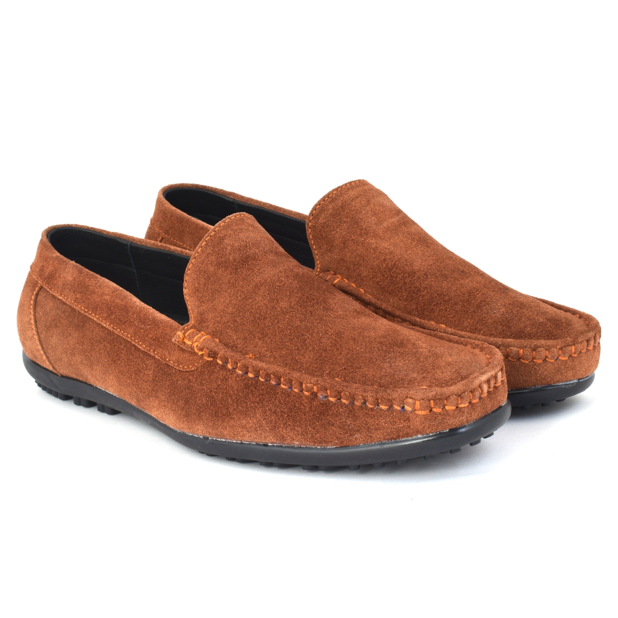 Loafer Suede Leather Camel Brown Slip on Shoes