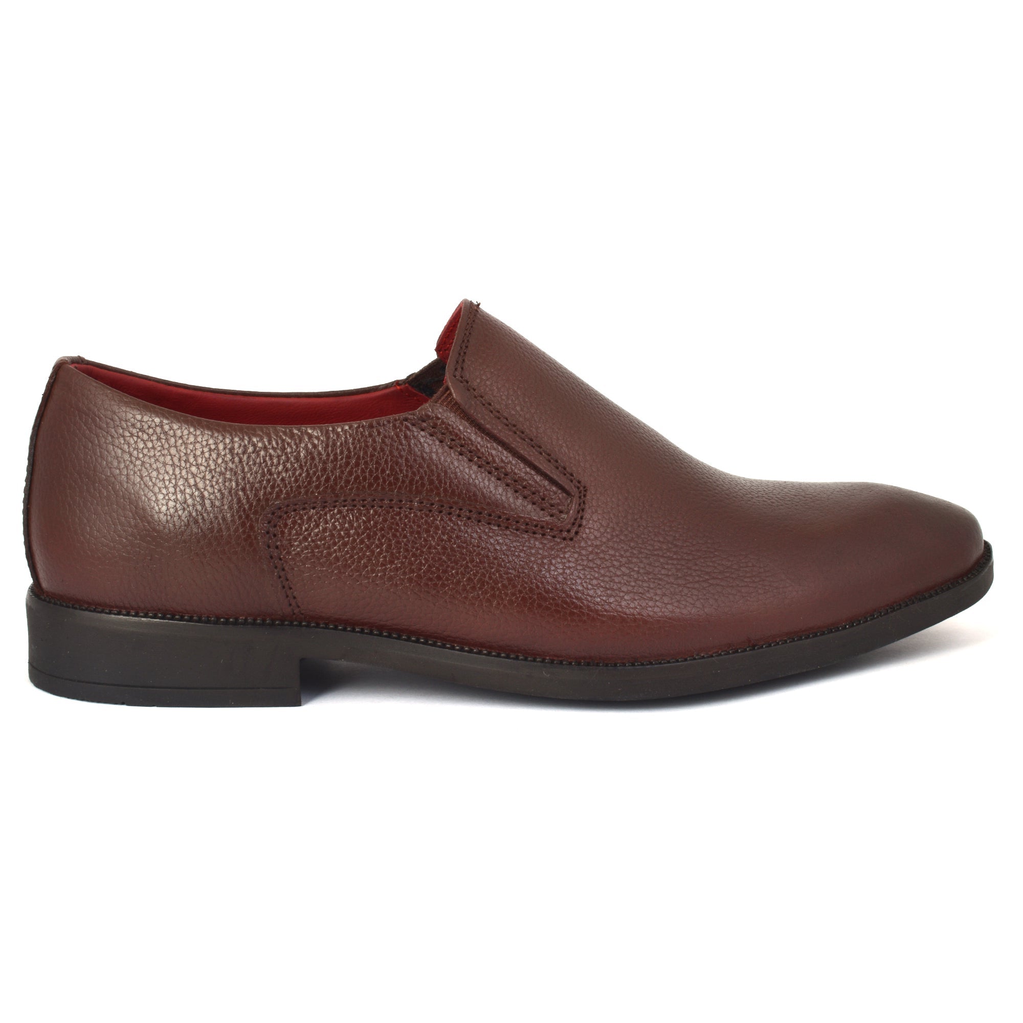 Formal Chocolate Brown Slip on Aaron Shoes for Men
