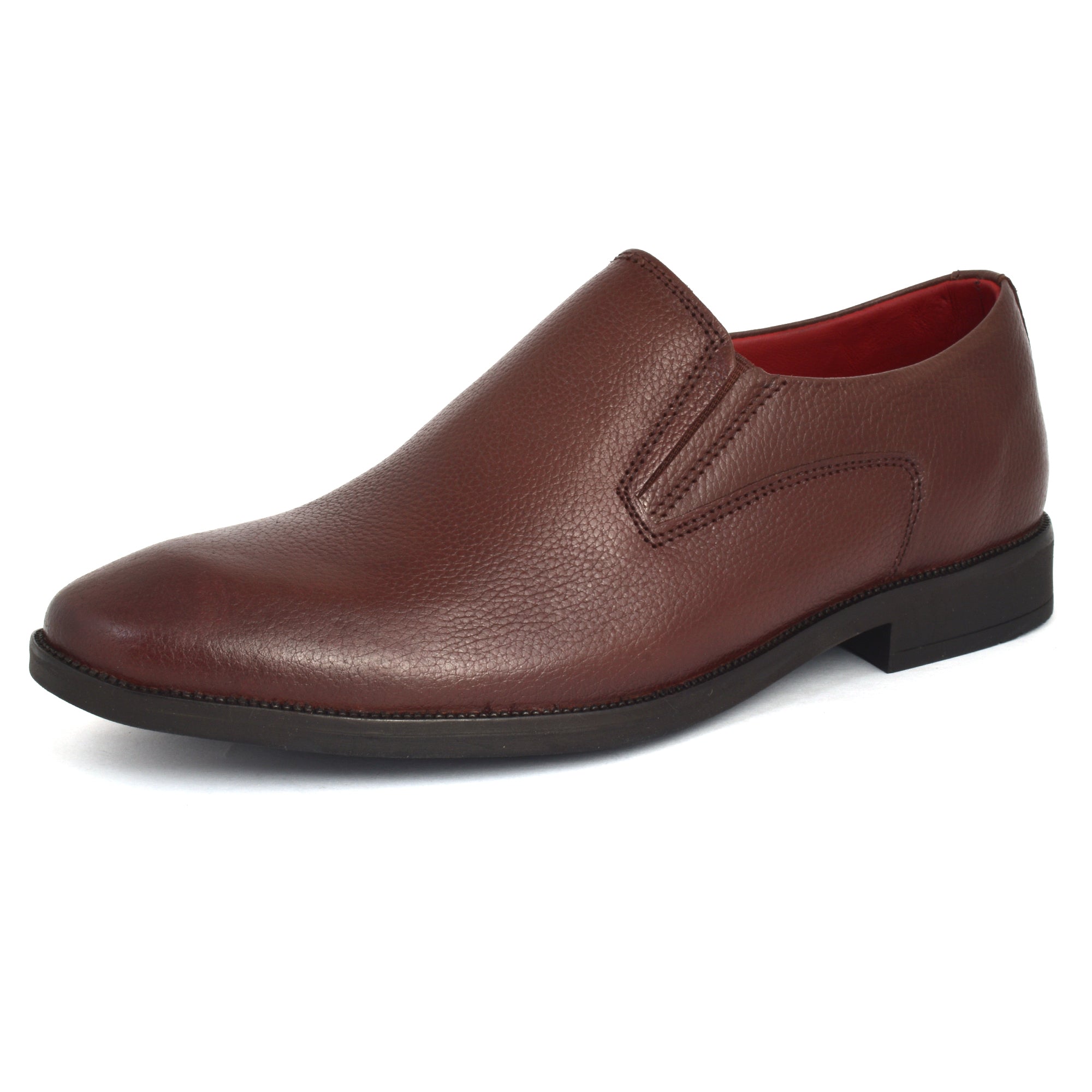 Formal Chocolate Brown Slip on Aaron Shoes for Men