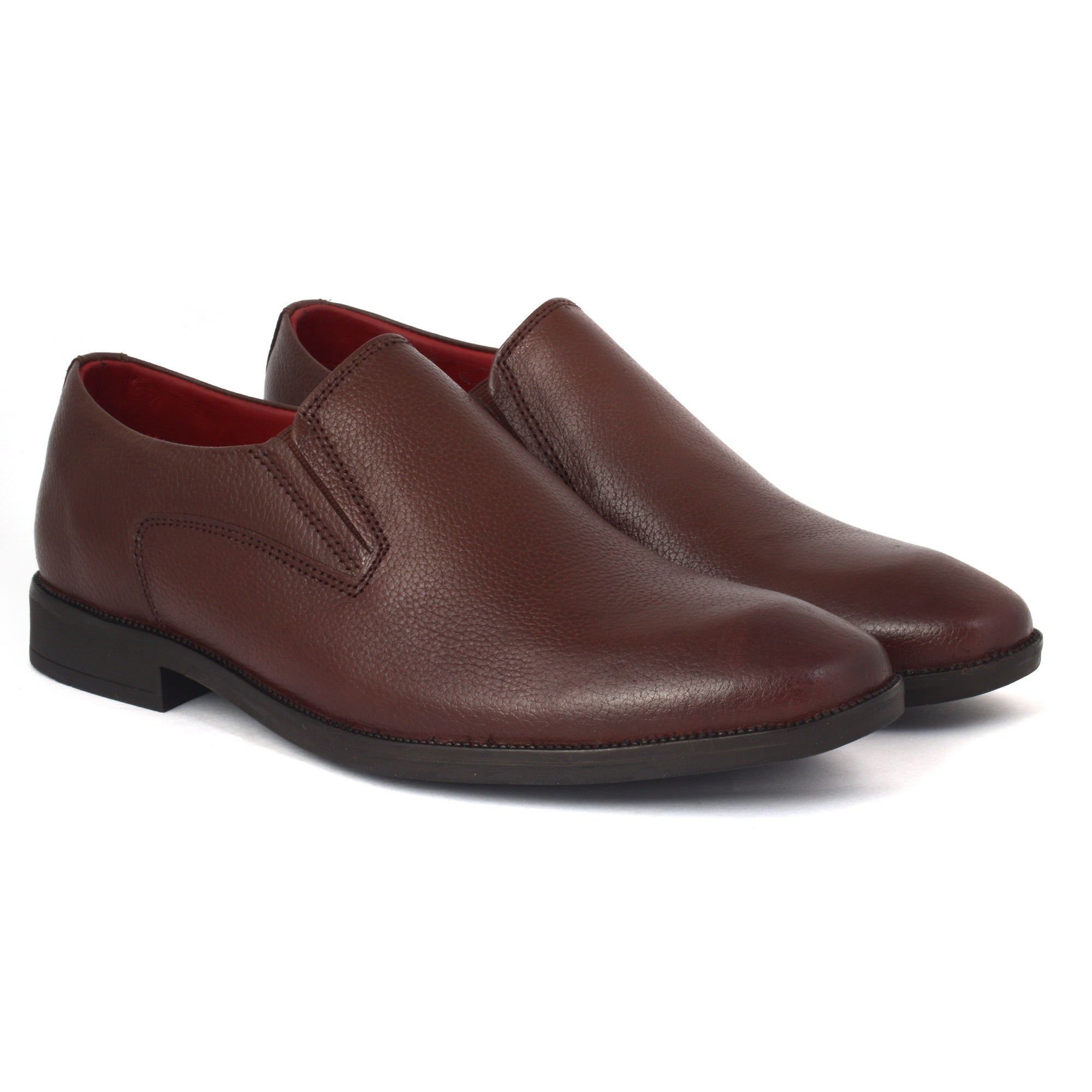 Formal Chocolate Brown Slip on Aaron Shoes for Men