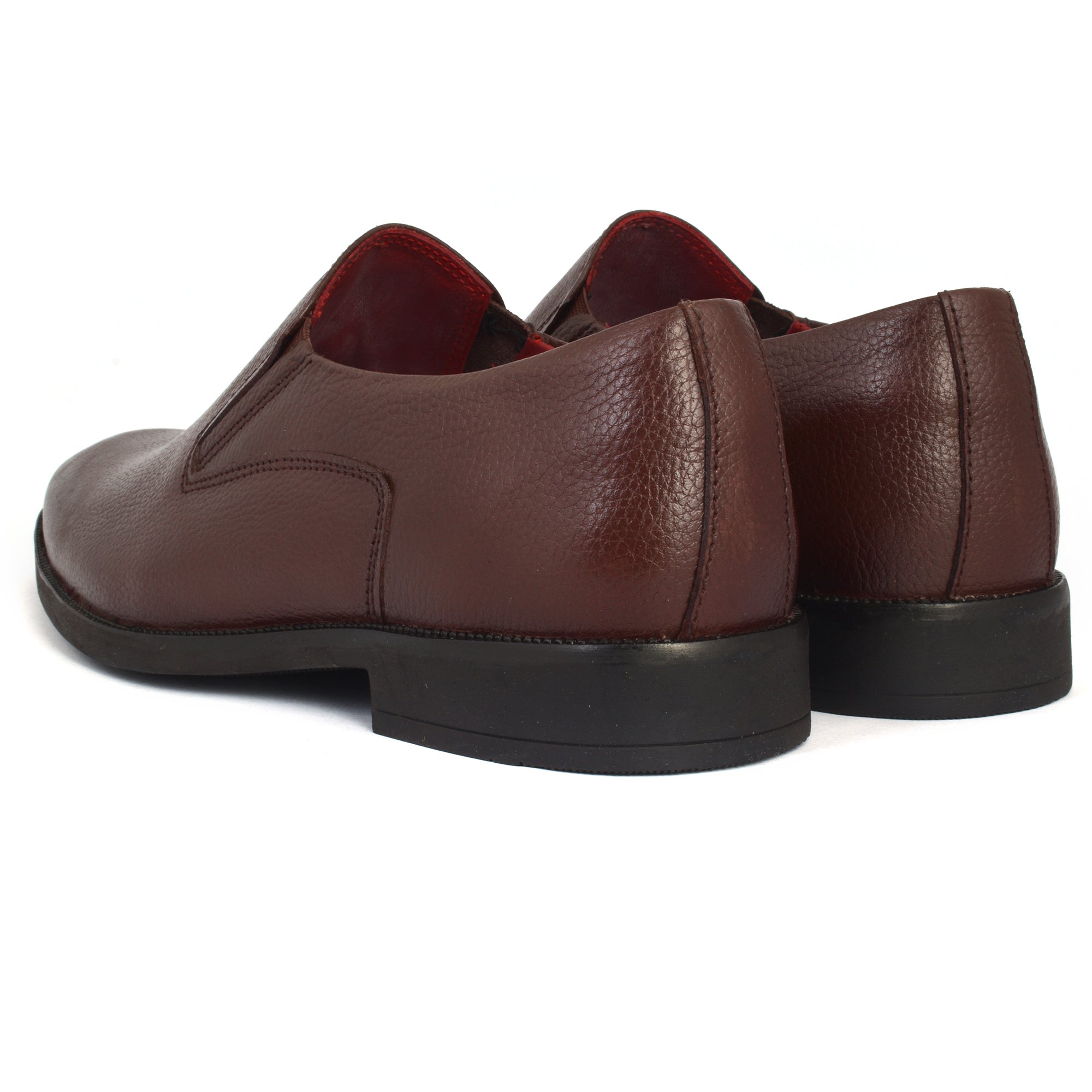 Formal Chocolate Brown Slip on Aaron Shoes for Men