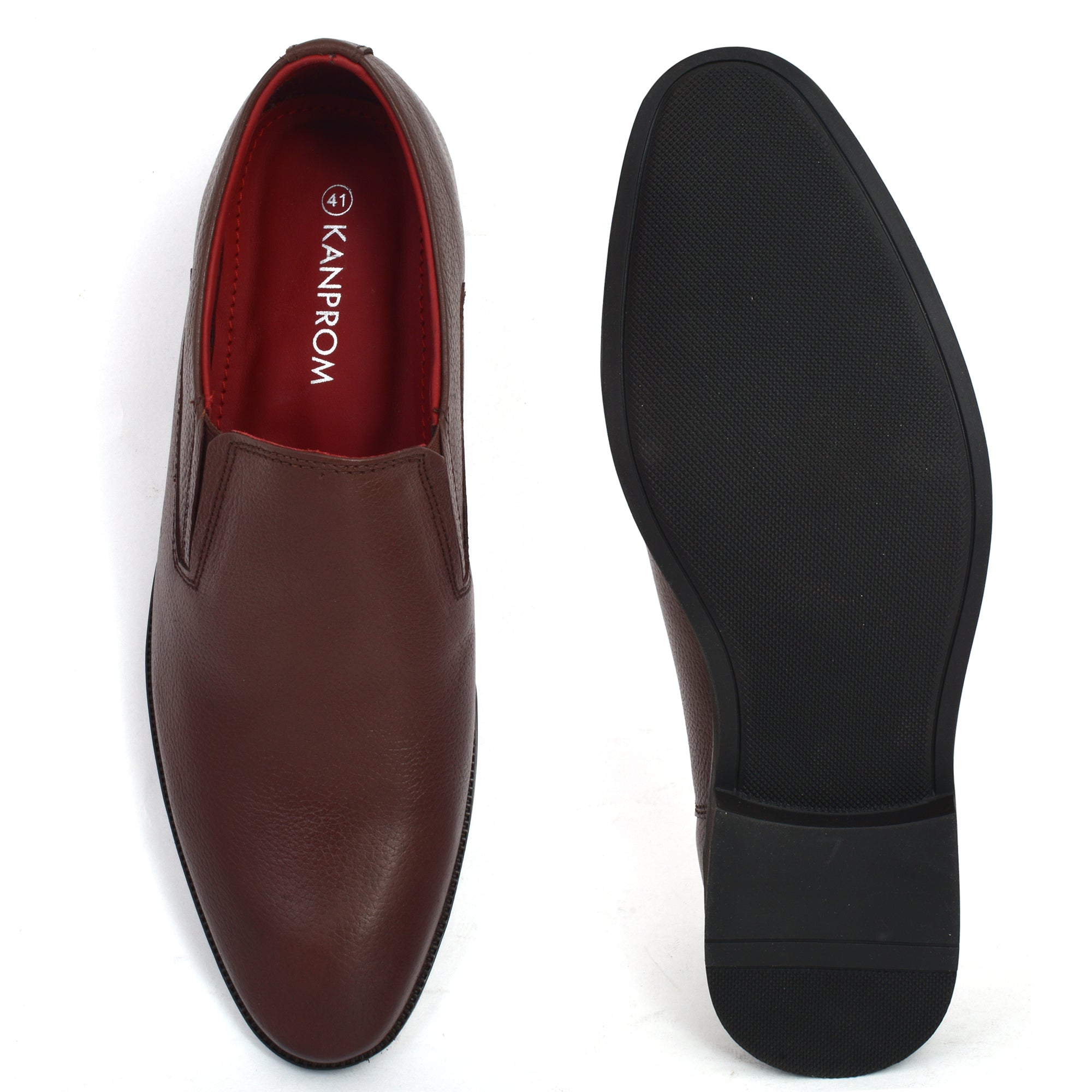 Formal Chocolate Brown Slip on Aaron Shoes for Men