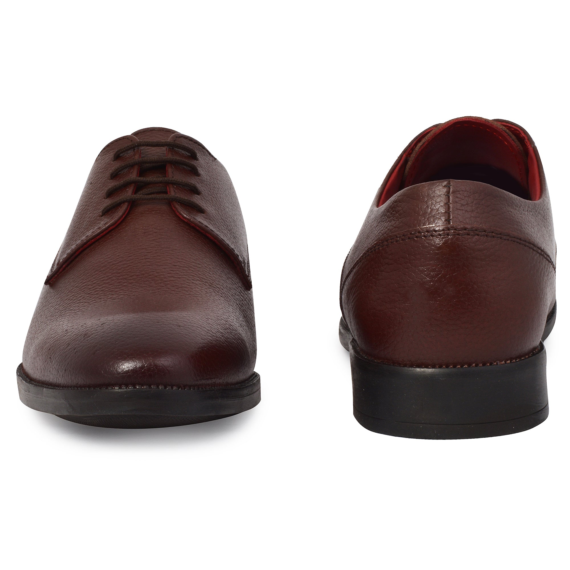 Formal chocolate Brown Leather Shoes for Men- Round Toe AARON DERBY