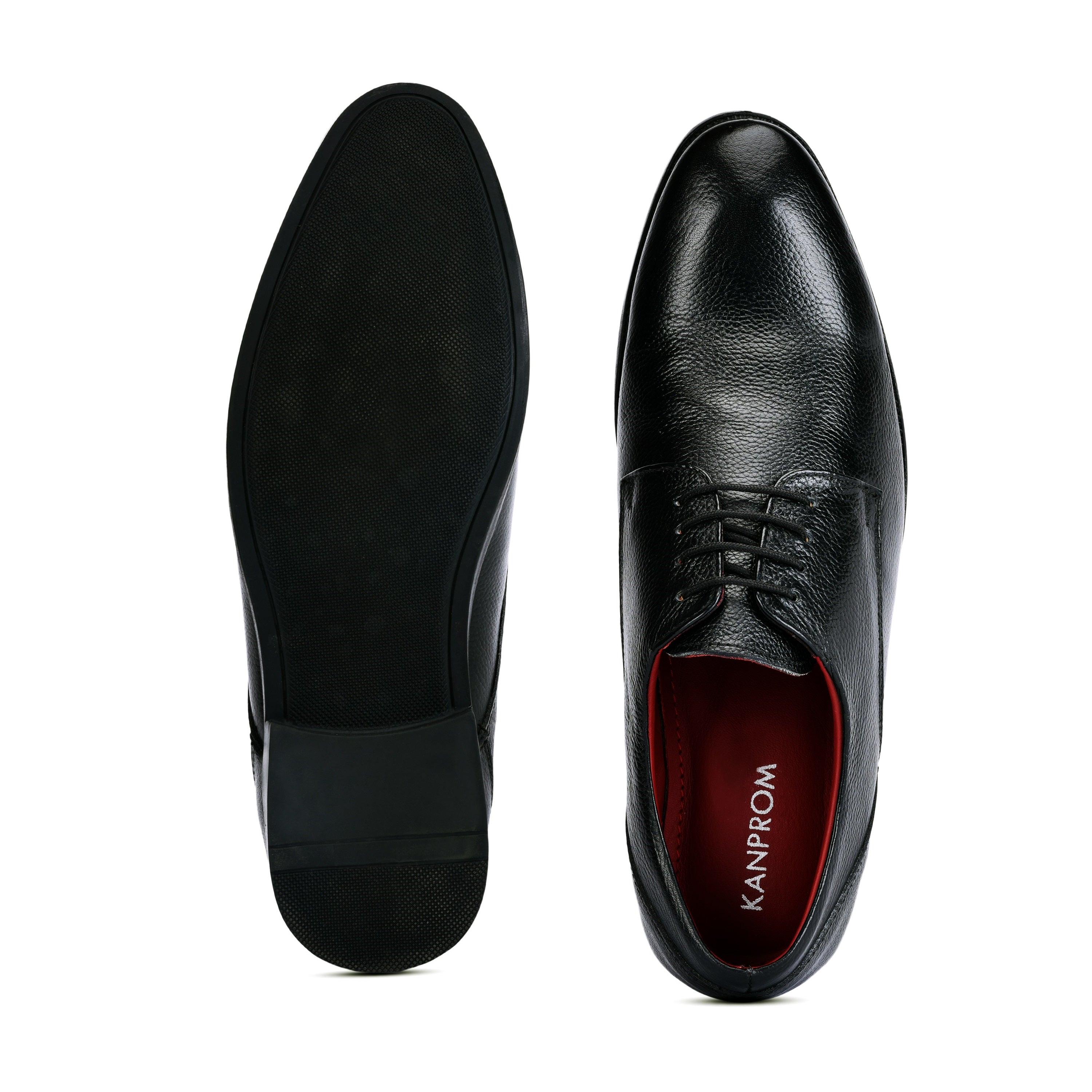Formal Black Shoes for Men- Round Toe Leather Formal AARON DERBY