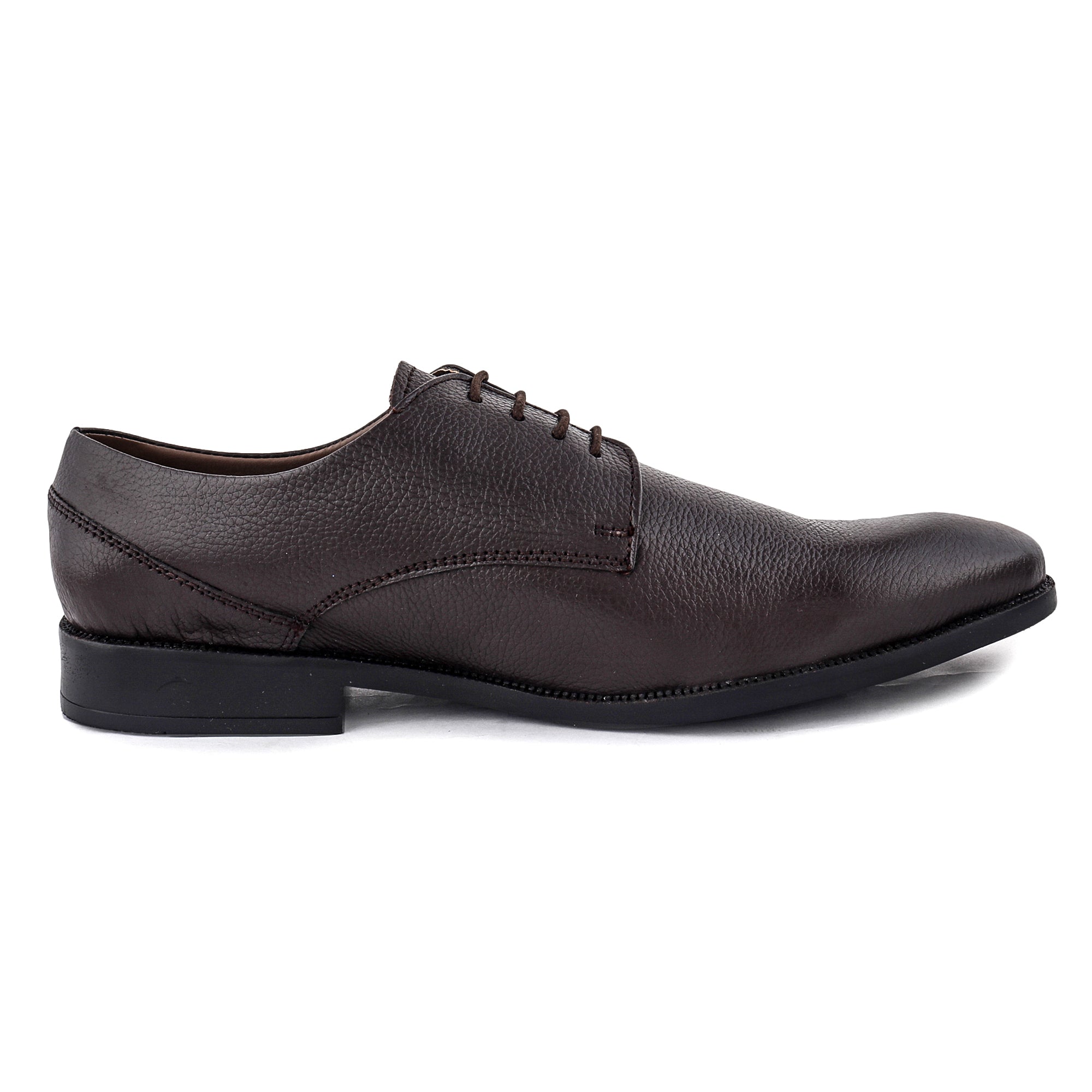 Formal Brown Leather Shoes for Men- Round Toe AARON DERBY