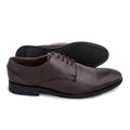 Formal Brown Leather Shoes for Men- Round Toe AARON DERBY