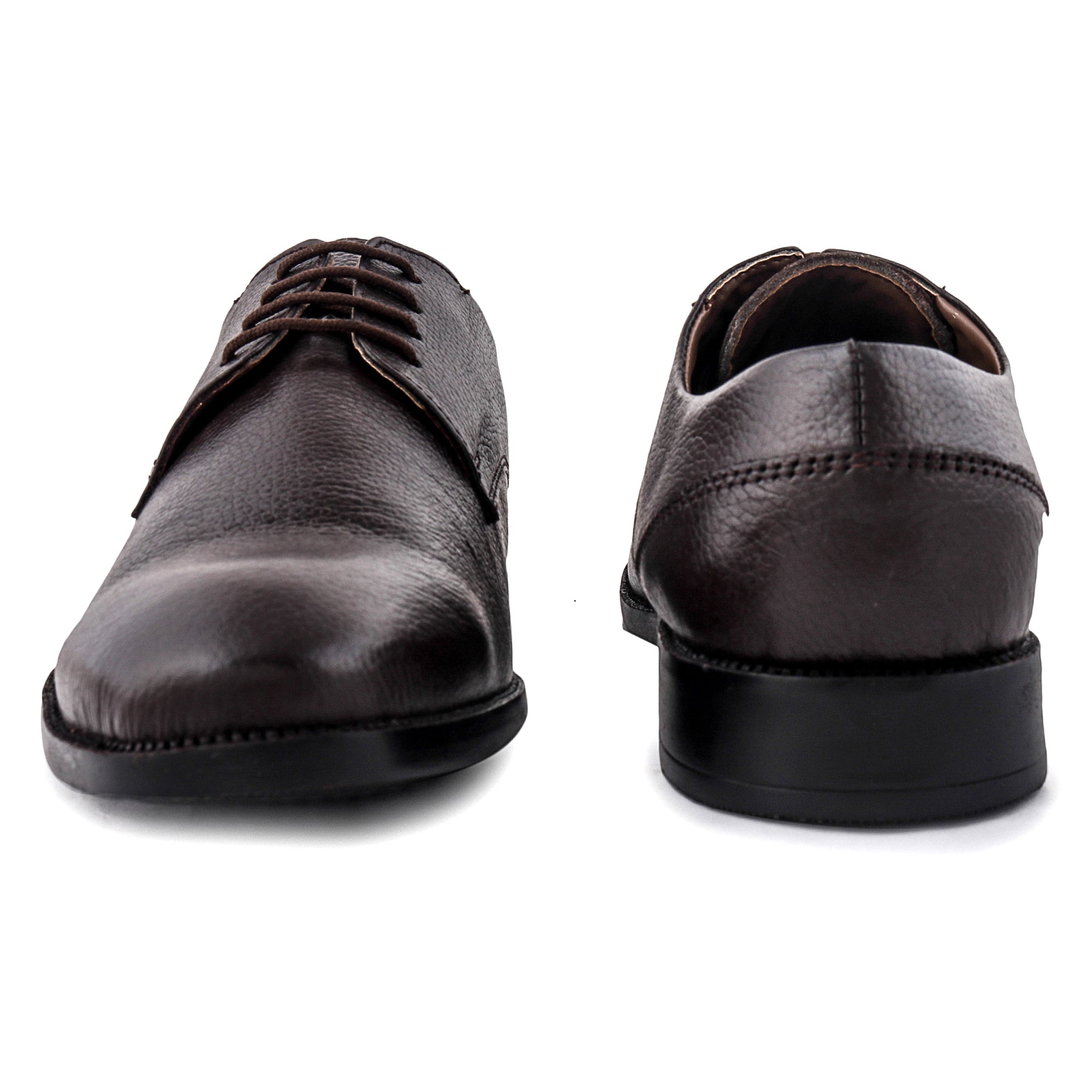 Formal Brown Leather Shoes for Men- Round Toe AARON DERBY