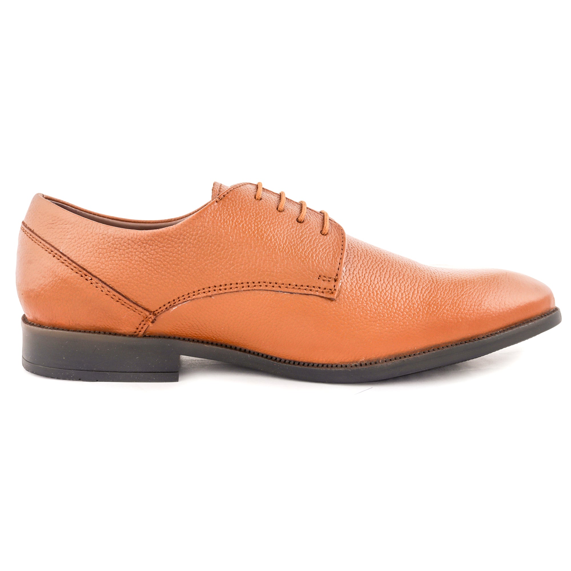 Formal Leather Shoes for Men- Round Toe TAN AARON DERBY
