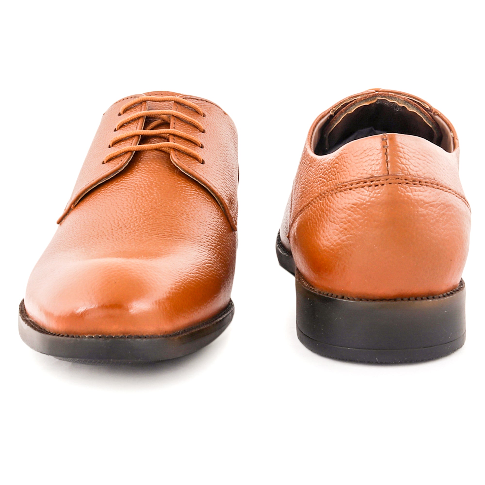 Formal Leather Shoes for Men- Round Toe TAN AARON DERBY