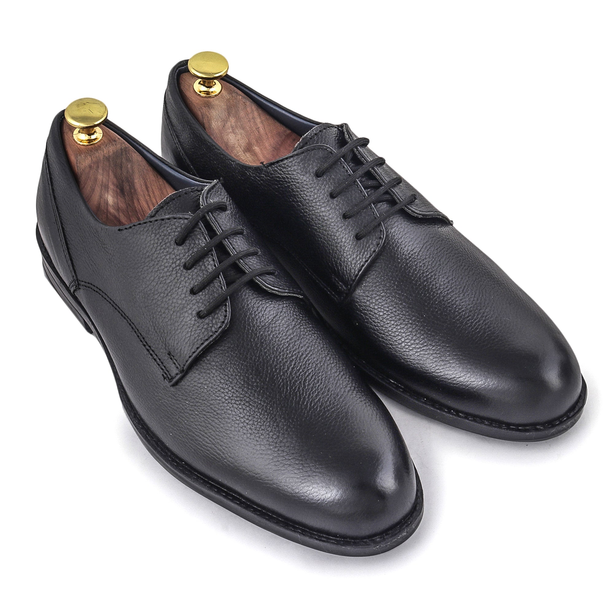 Formal Black Shoes for Men- Round Toe Leather Formal DERBY