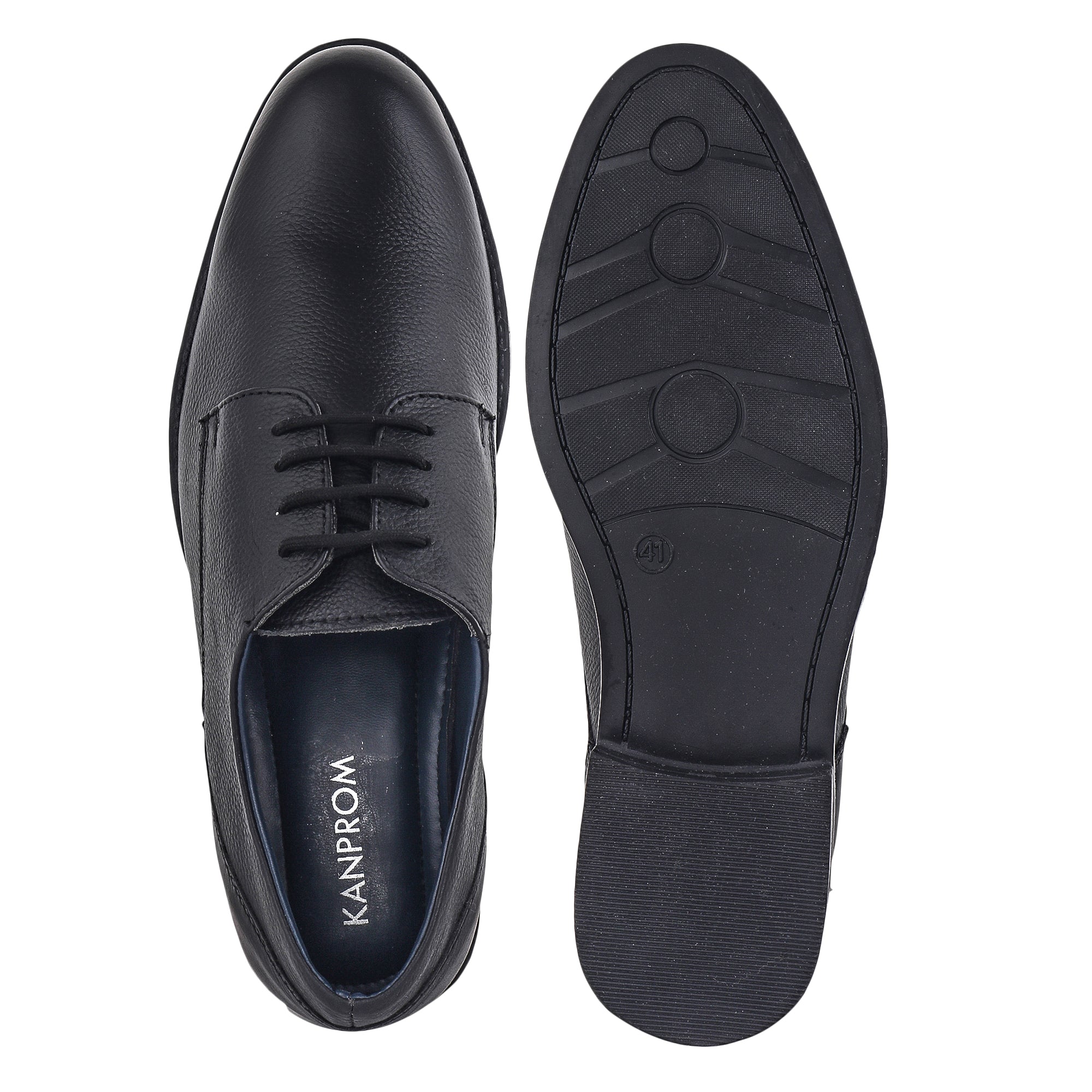 Formal Black Shoes for Men- Round Toe Leather Formal DERBY